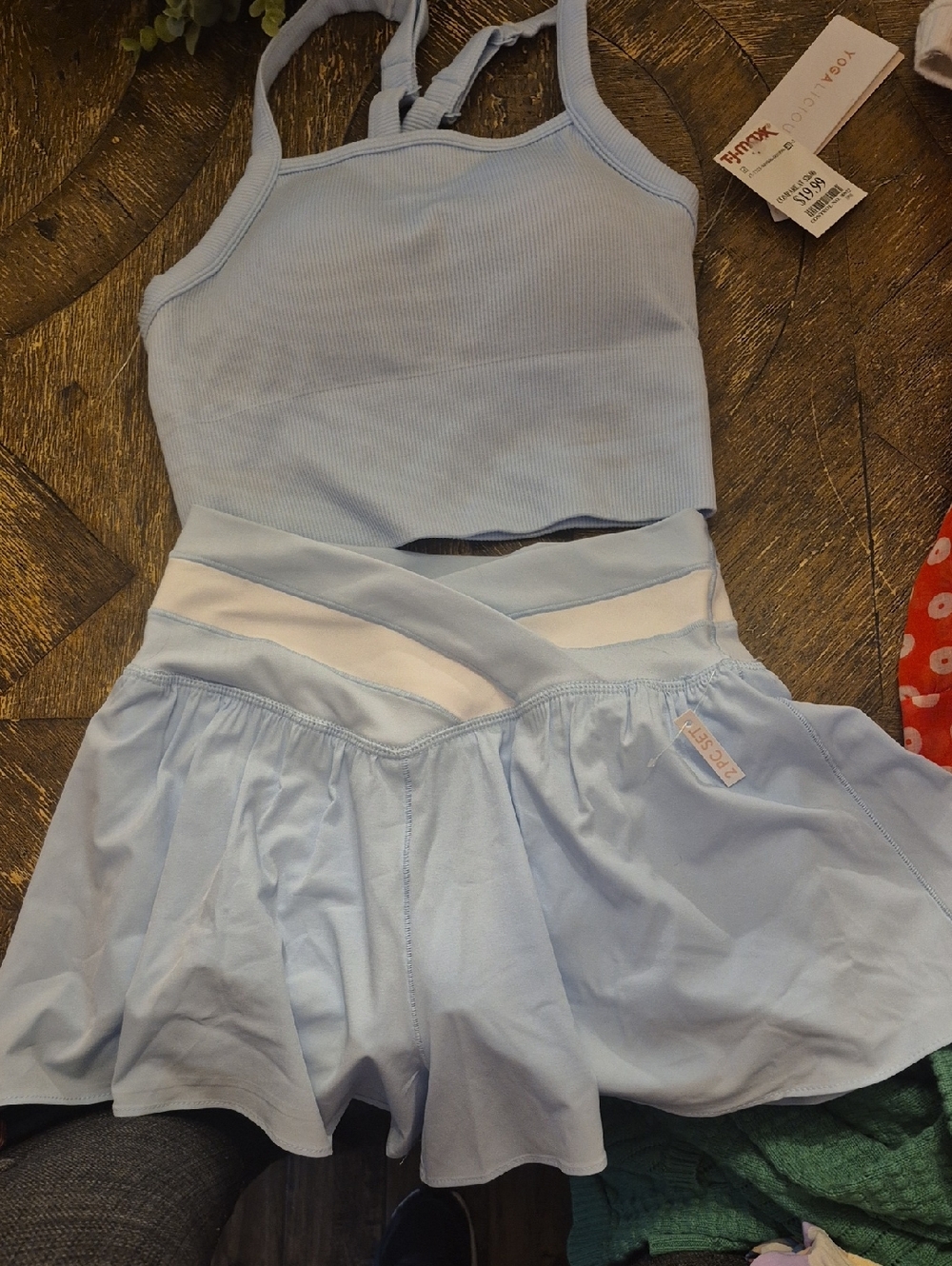 Yogalicious Light Blue & White Skort